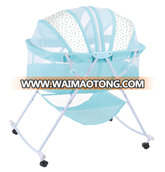 Multi-functional metal baby cot bed with bumpers